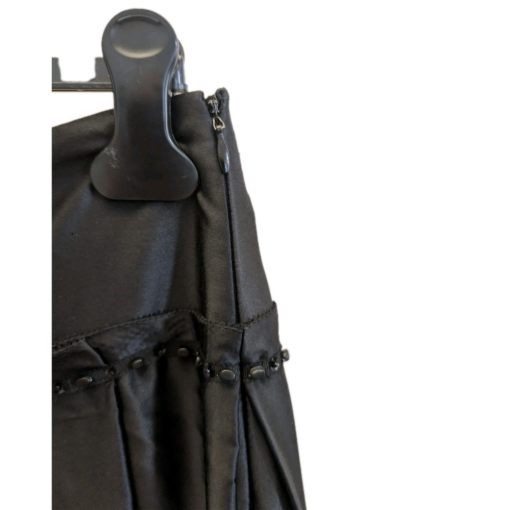 NWT Magaschoni Luxury Skirt Silk Black Pleated Hand Beaded Whimsigoth Sz 6 $428 - Picture 12 of 16
